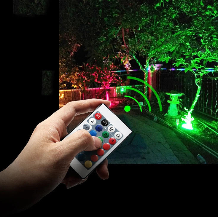 Led Colorful Floodlight Colorful RGB Color-changing Spotlight Outdoor Waterproof Landscape Garden Square Park Tree Greening Lamp