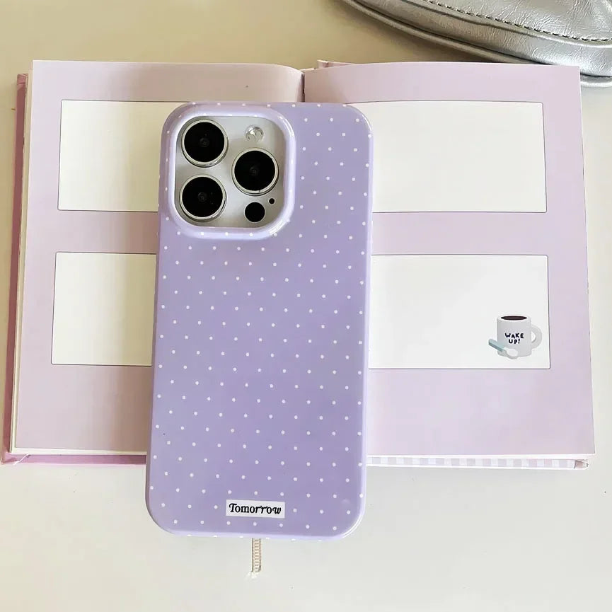INS Polka Dot Small Fresh Mobile Phone Case for iPhone 17 16 15 14 13 12 Pro Max 11 Ultra Slim Shockproof Cover for iPhone Air