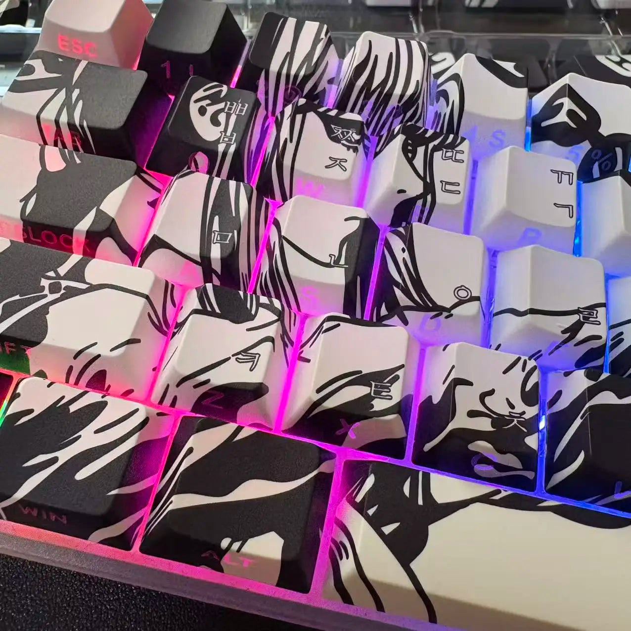 Makima Anime Keycaps Cartoon 129 Keys PBT Keycap Chreey Keycaps Japan Key Cap Dye-sub Mechanical Keyboard Caps for 64/68/71/108