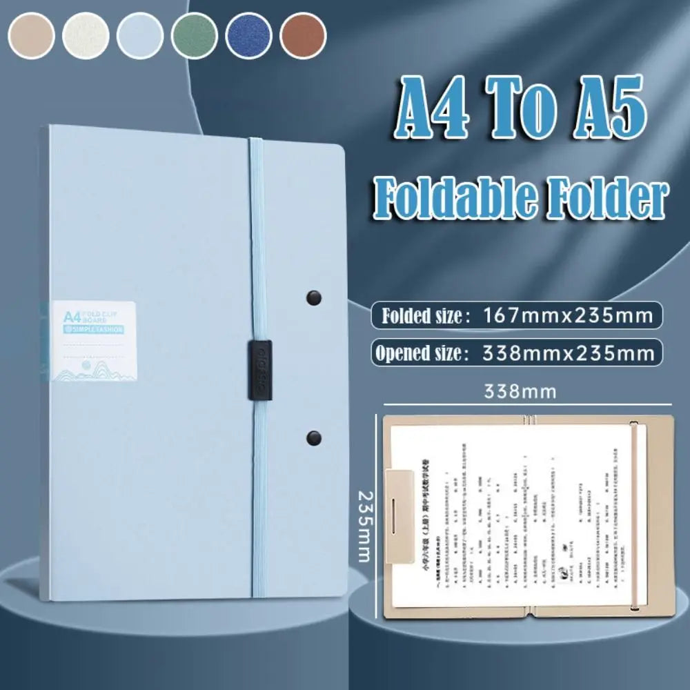 Foldable Folders A4 To A5 Folder A4 Folding Board Student Test Paper Storage Folder Organize Folder File Contract Folder