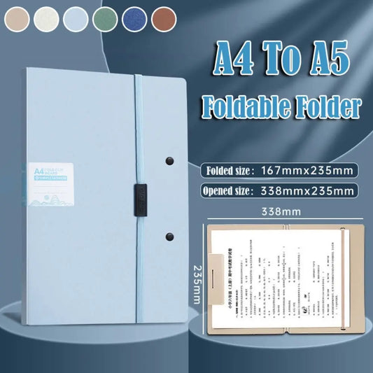 Foldable Folders A4 To A5 Folder A4 Folding Board Student Test Paper Storage Folder Organize Folder File Contract Folder
