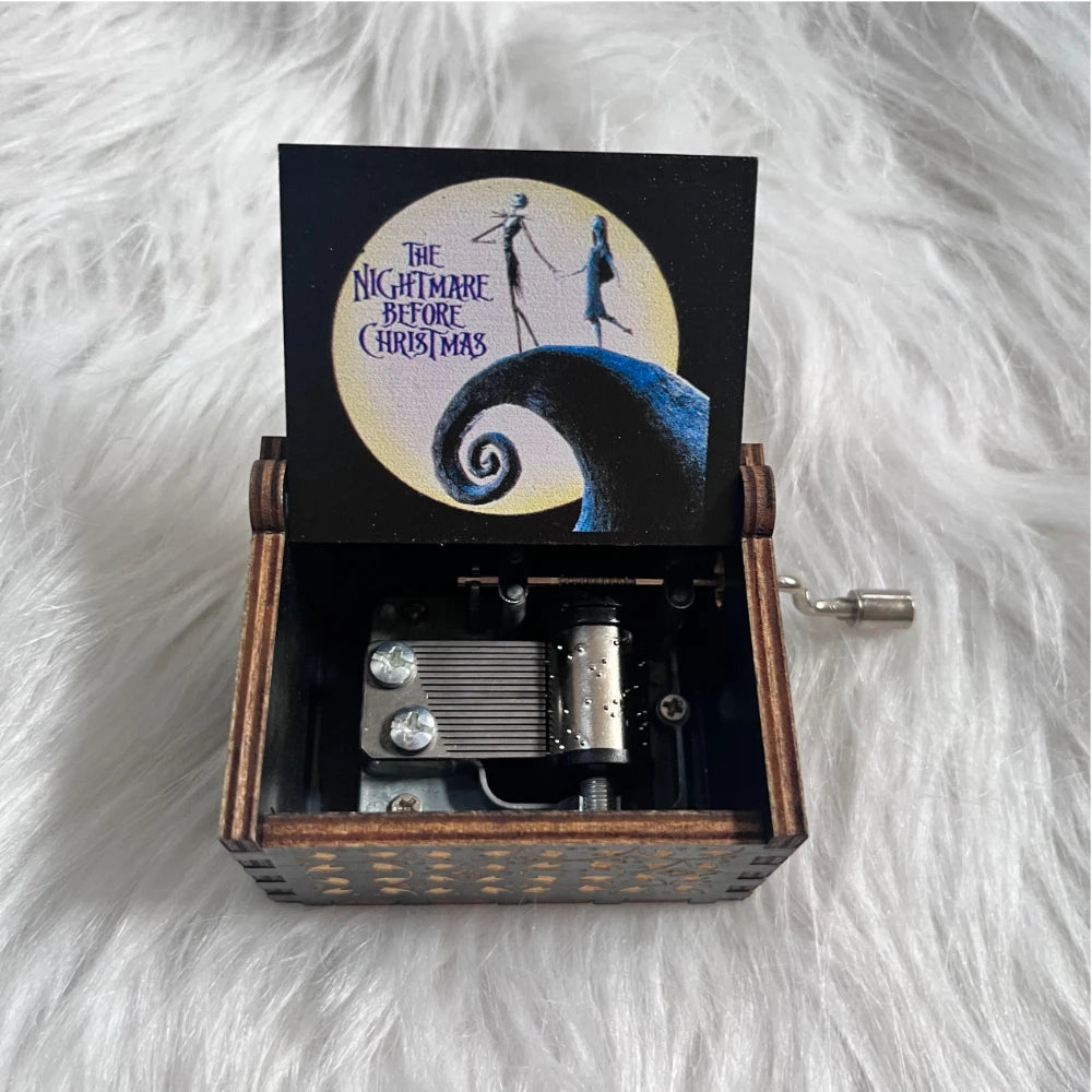 Hot Anime Wooden Carved Music Box Premium Home Decoration Ornament Gift for Christmas/Birthday/Valentine's Day Handmade Gift