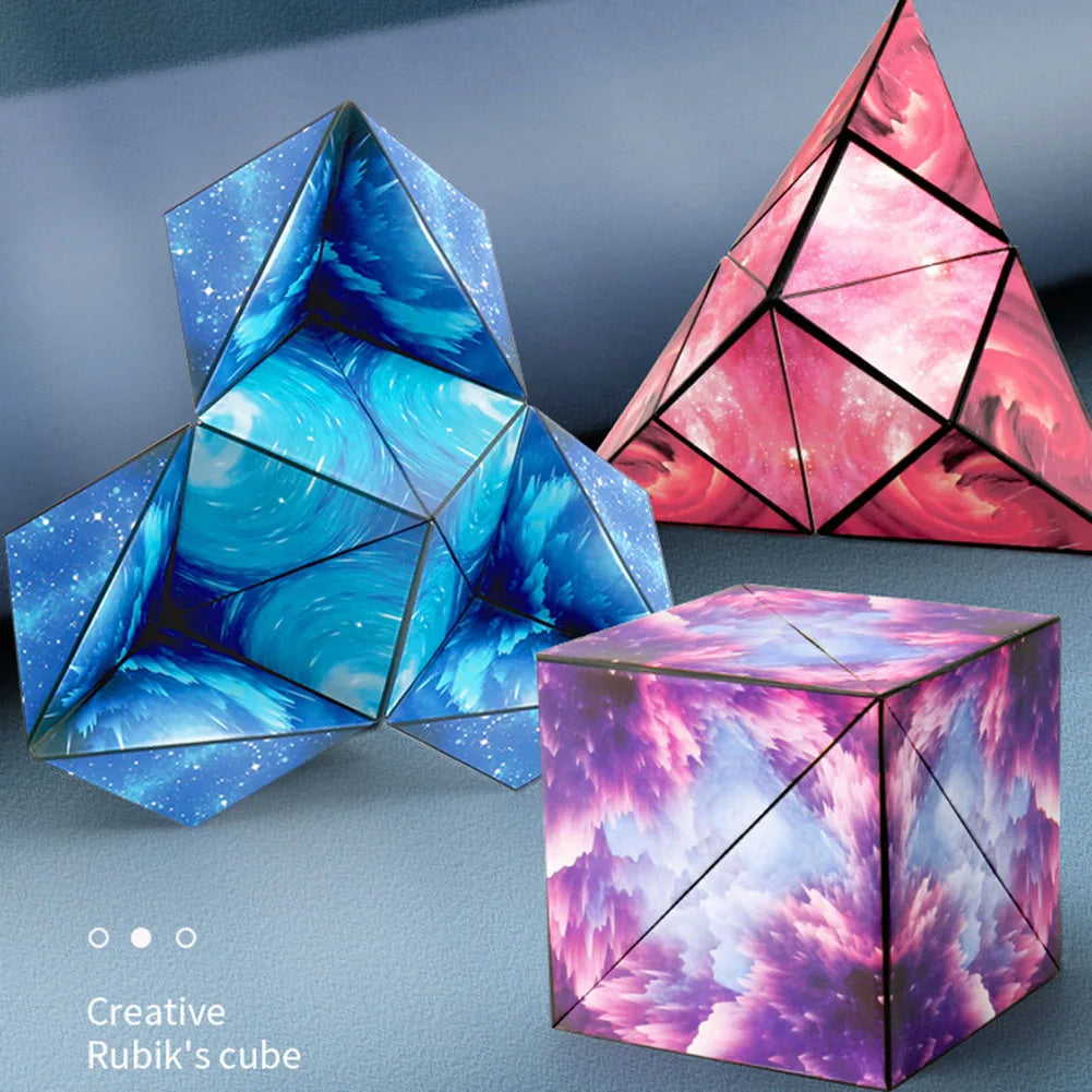 3D Flip Magnetic Magic Cube Puzzle Game Variety Geometric Changeable Magnetic Cube Anti Stress Fidget Toys Kids Christmas Gifts