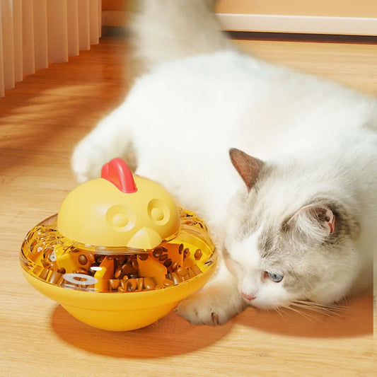 Pet  UFO Flyer Toy - Interactive Slow Feeder for Dogs Cats, Bite-Resistant Squeaky Pet Toy for Self-Entertainment Boredom Relief