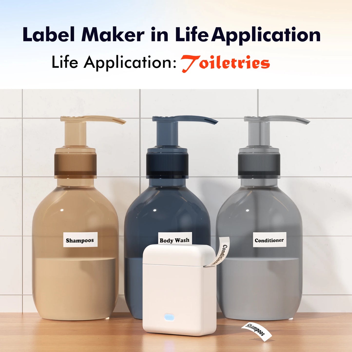 Mini Label Printer， Portable Thermal Printer ，Self-Adhesive Sticker Labeling Machine， Wireless Bluetooth，Inkless Printer