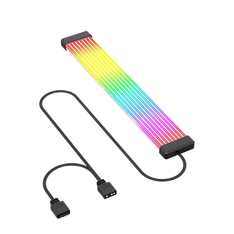 Zezzio ARGB Light Strip Neon Line PC Case Decoration 8Pin Graphics Card 24Pin Motherboard Luminous DIY RGB Computer Lamp Strip