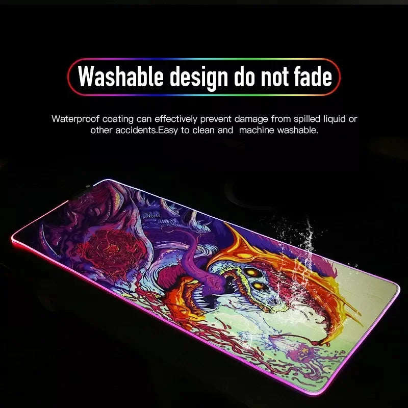 RGB Mousepad Cool ROG Mouse Pad Gamer Keyboard Mat LED Computer Mausepad Keyboards Accessories Gaming Desk Mat Mouse Carpet Xxl