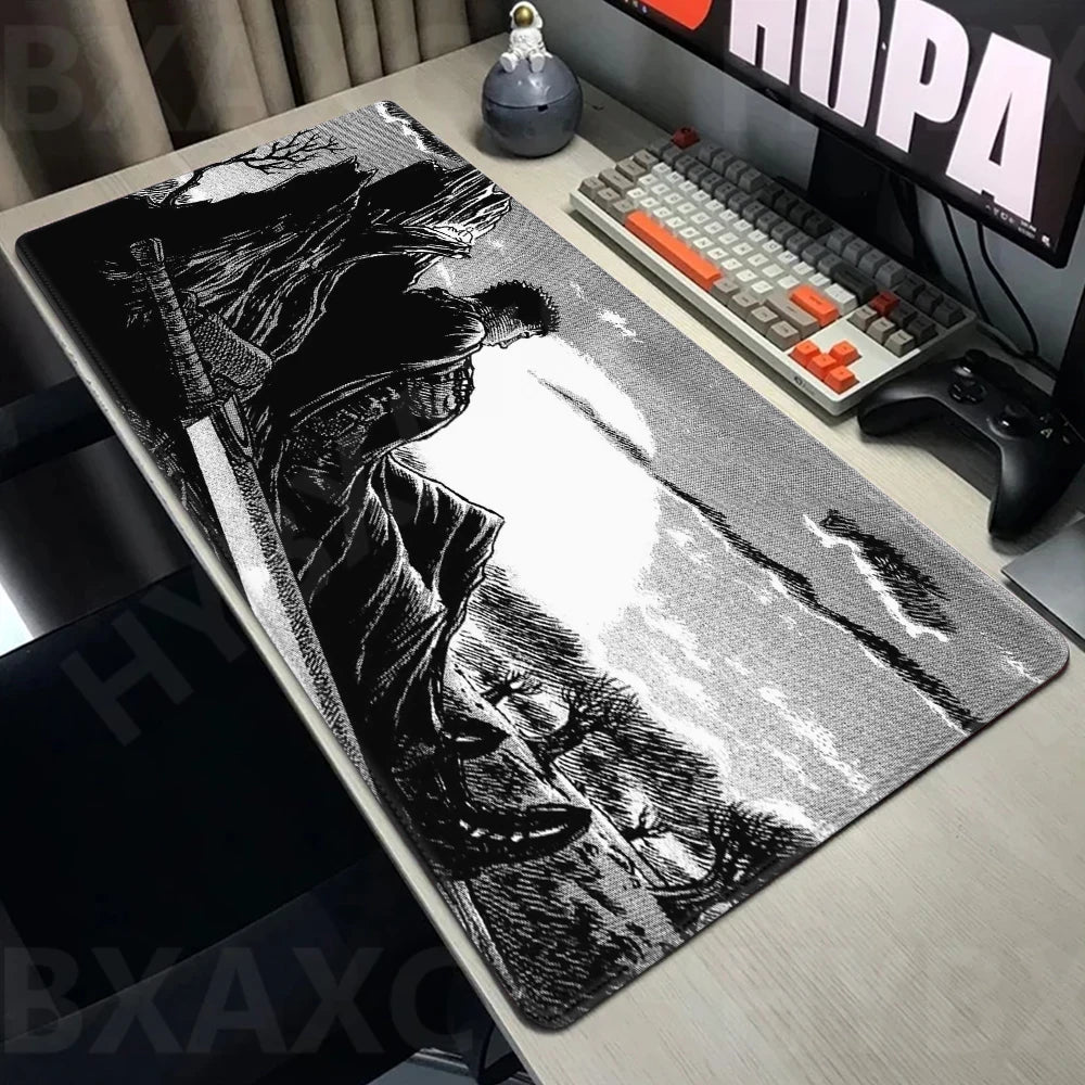Guts sword in berserk Mouse Mat Berserk Guts Gamer Gaming Mouse Pad Computer Accessories Big Keyboard Laptop Padmouse Speed Desk