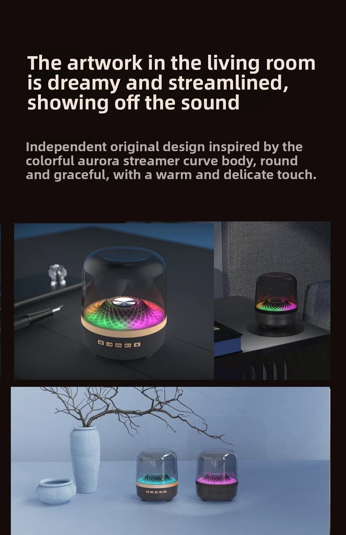 Wireless Bluetooth Speakers Portable Loudspeaker panoramic Surround Sound Effec Subwoofer Outdoor Mini Small Speaker LED Lights