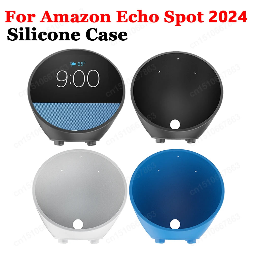 Silicone Case / 2PCS HD Screen Protectors For Amazon Echo Spot Soft Protective Cover/ Protective Film For Amazon Echo Spot 2024