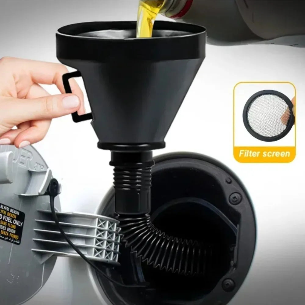 Multi functional car fuel funnel portable refueling funnel for cars and motorcycles, long nozzle, large diameter refueling parts