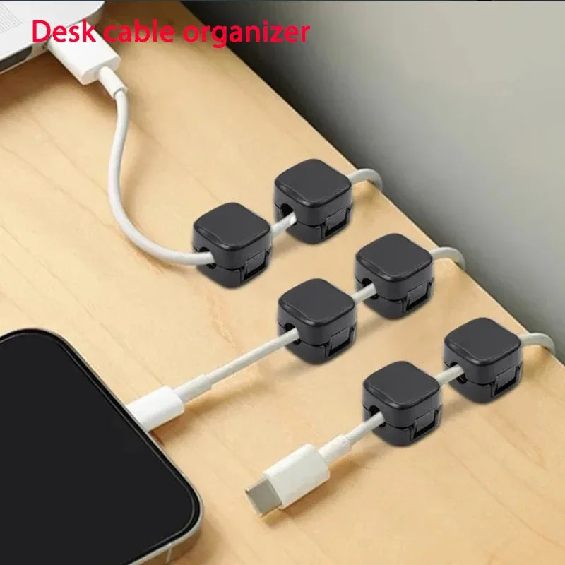 Magnetic Cable Clip Winder Holder Adhesive Wire Keeper Cord Cable Organizer Usb Charging Line Winder For Office Desktop Home