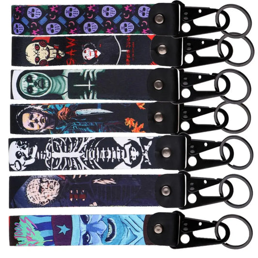 Halloween Horror Movie Keychain Cool Key Tag For Motorcycles Cars Backpack Chaveiro Key Ring Fashion For Friends Festival Gifts