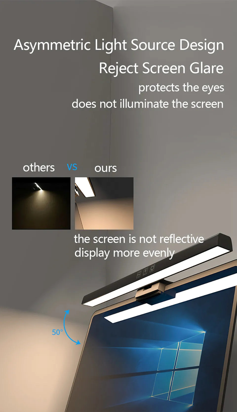 RGB Backlight LED Lightbar Computer Laptop Esport Level Lighting Room Decoration Desk Screen Light Bar Monitor Led Light Fixture