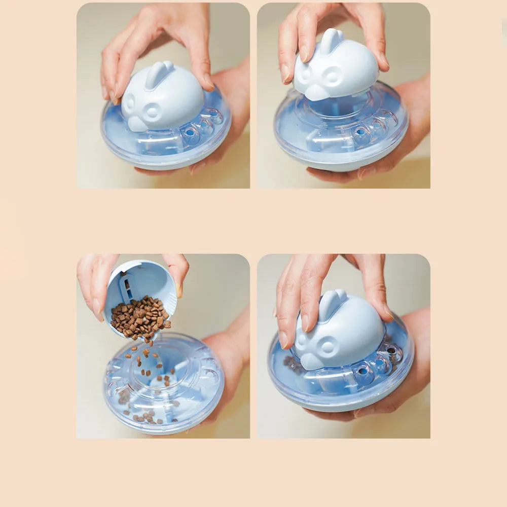 Pet  UFO Flyer Toy - Interactive Slow Feeder for Dogs Cats, Bite-Resistant Squeaky Pet Toy for Self-Entertainment Boredom Relief