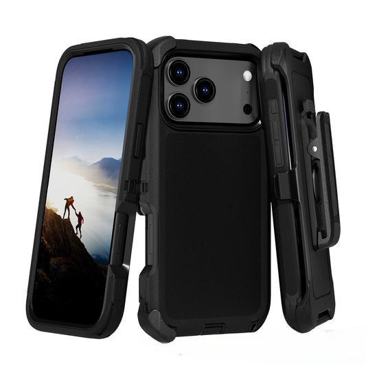 Multi-layer Heavy Mechanical Rugged Case For IPhone 17 Air 16 15 14 Plus 13 12 11 Pro Max With Clip OTT-Box Anti-Drop Back Cover