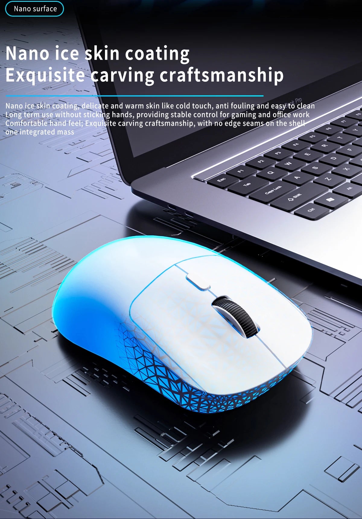 Gaming Mouse Bluetooth Mouse Rechargeable Gamer Paw3395 Lightweight Ergonomic Wireless Mouse Esport