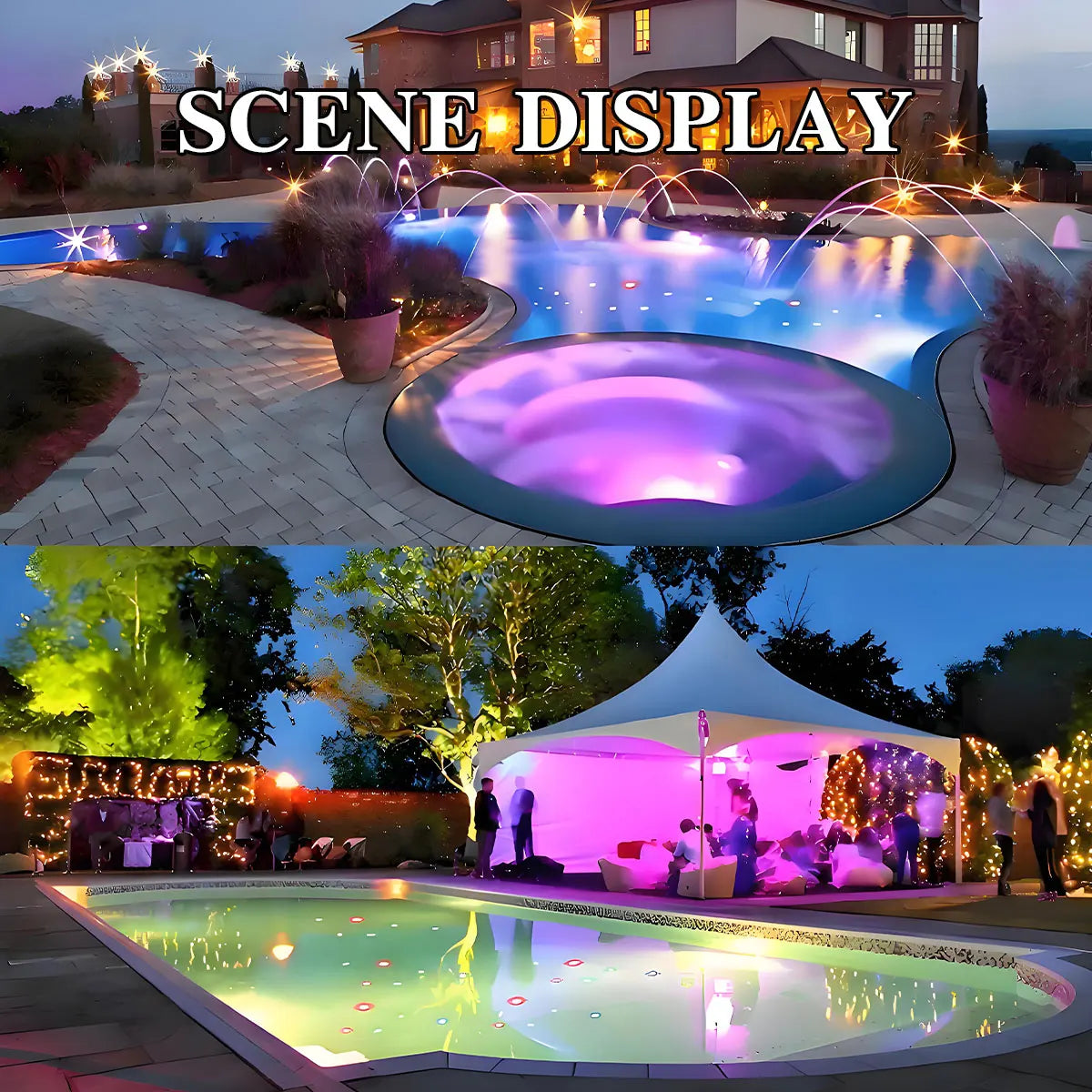 Floating Underwater Light RGB Submersible LED Disco Light Glow Show Swimming Pool Hot Tub Spa Lamp Bath Light