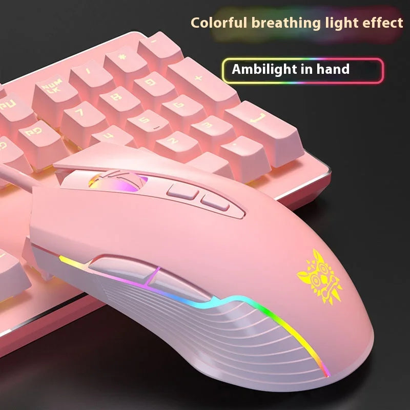 Onikuma CW905 RGB Gaming Mouse  6400 DPI Wired Optical Mouse with Cool Lighting  for Notebook PC Home Office
