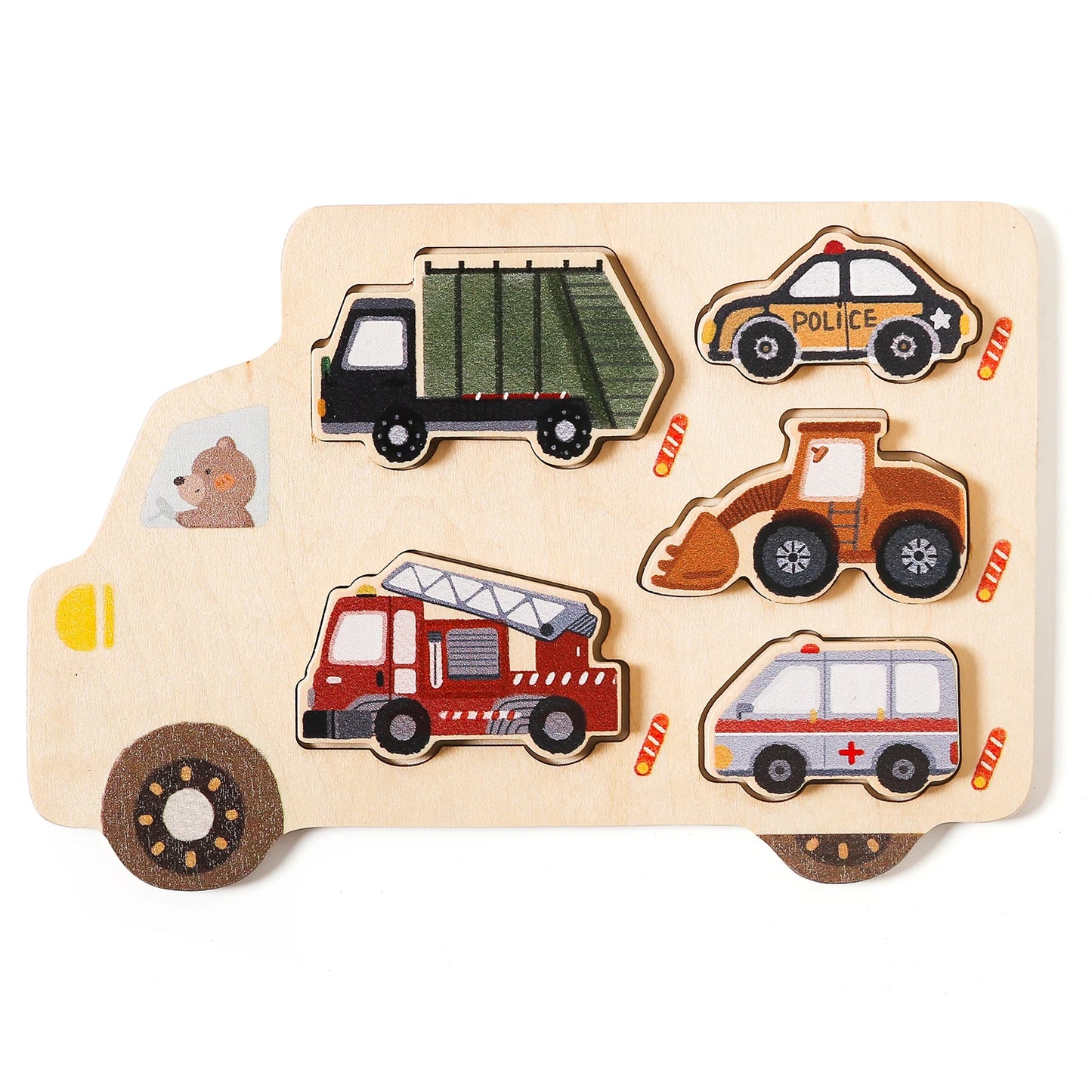 Kids Puzzles Wooden Baby Toys Montessori 3D Puzzle Toys for Babies Educational Toys Puzzle Child 2 Years Cars Match Board Puzzle