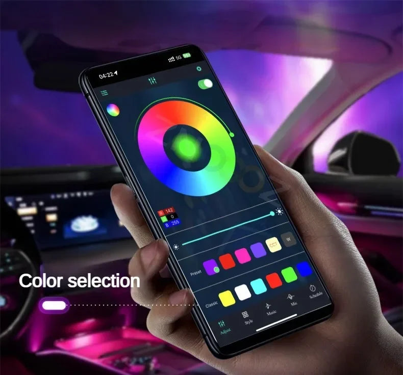 RGB 22in1 Car Interior Acrylic Car Ambient Lights for Audi A3 A4 A5 A6 A7 A8 Q3 Q5 Q7 Q8  Decorative Lights Car Accessories