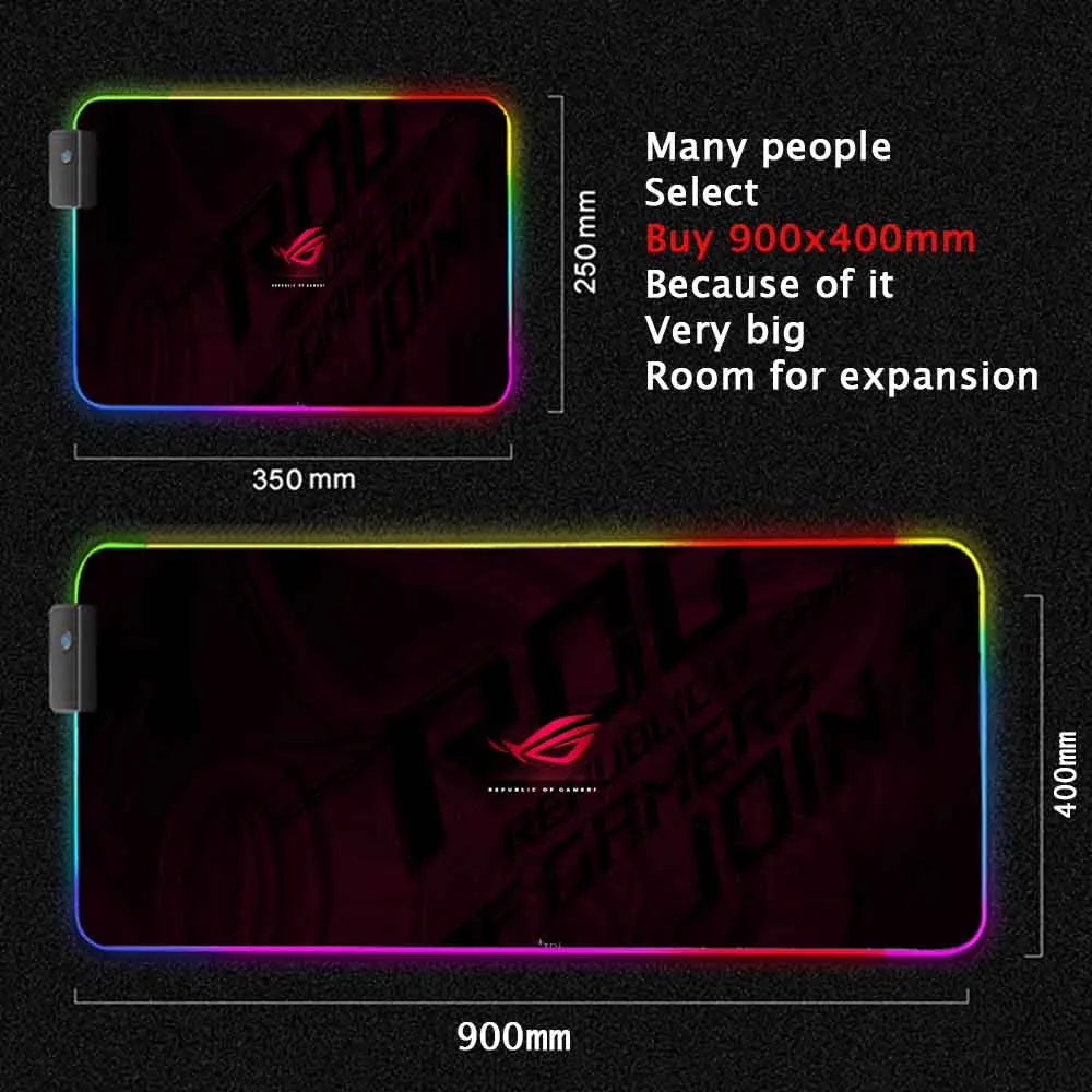 City Asus Rog Mouse Pad Rgb Backlit Mat Republic of Gamers Mouse Mat Pc Accessories Led Mouse Pads Gaming Play Mats Mesa Gamer