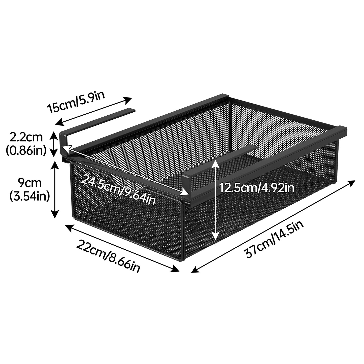 Under-Desk Drawer with Rod, Invisible Storage Box under the Desk, Workstation Transformation Tool, Student Desk Side Shelf