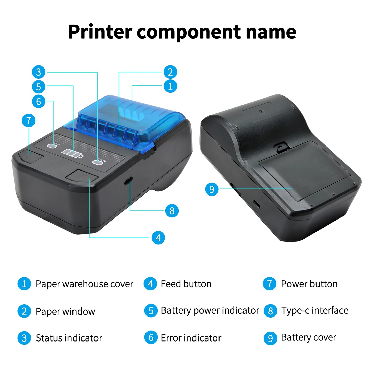 Portable Thermal Label Maker Wireless BT Mini Label Printer 58mm Barcode Printer for Retail Price Tag Warehouse Label Printing
