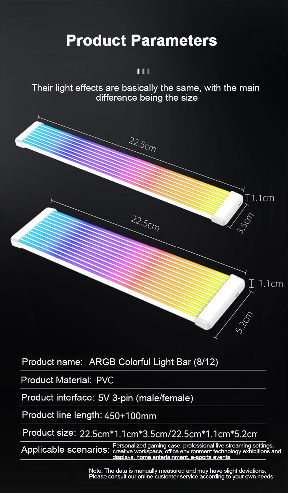 Zezzio ARGB Light Strip Neon Line PC Case Decoration 8Pin Graphics Card 24Pin Motherboard Luminous DIY RGB Computer Lamp Strip