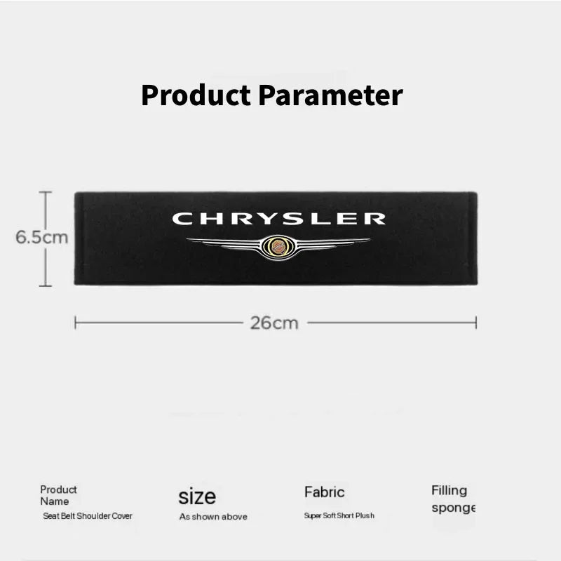 Seat Belt Accessories Car Safety Belt Shoulder Cover Pad for Chrysler 300 300C Cruiser Voyager Sebring Pacifica Crossfire 200