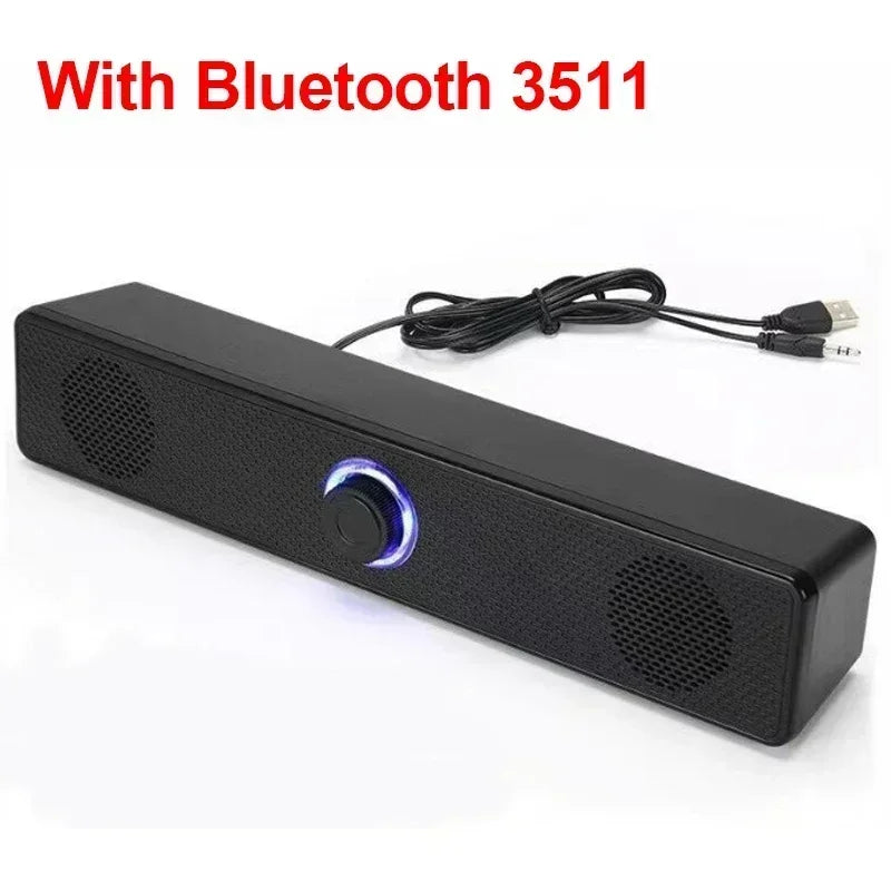 3D Surround Soundbar Speaker System - Subwoofer Stereo Music Box, Multi-functional for Computer and TV, Immersive Speaker