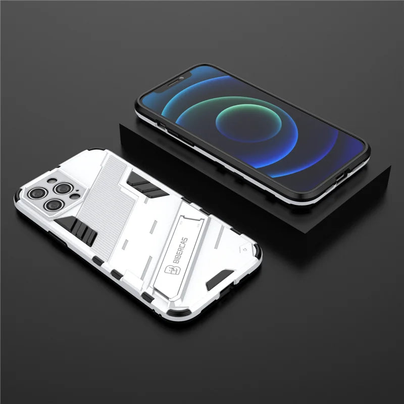 Armor Cyber Shockproof Case For iPhone 17 Air  12 13 Mini 14 15 16 Pro XR XS Max X 11 Pro Max 7 8 16 Plus Stand Holder Cover