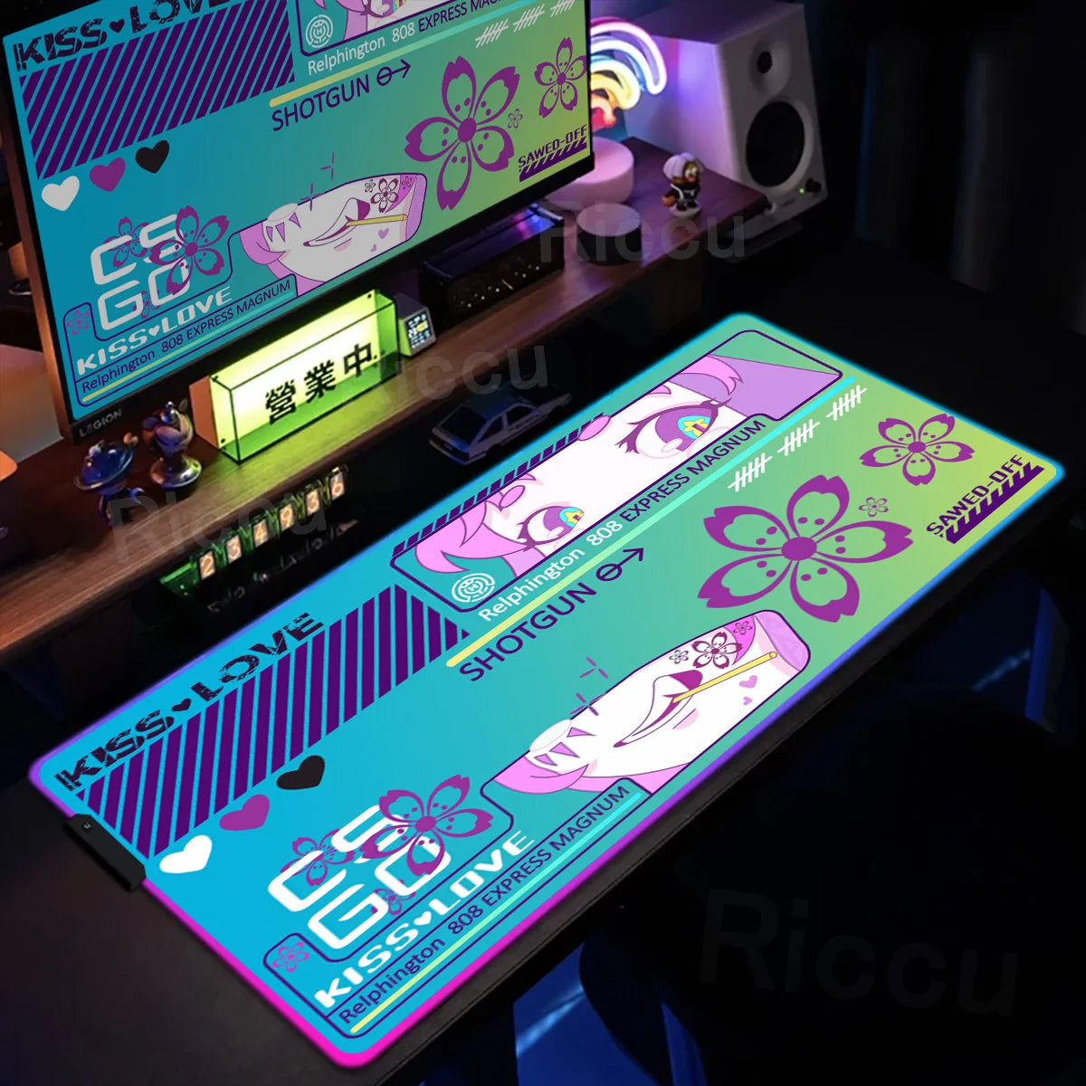 RGB Keyboard Mat Printstream Large Rubber Mouse Pad Gaming Antislip Rug LED Mouse Mat 900x400mm CSGO Gamer Mousepads PC Desk Pad