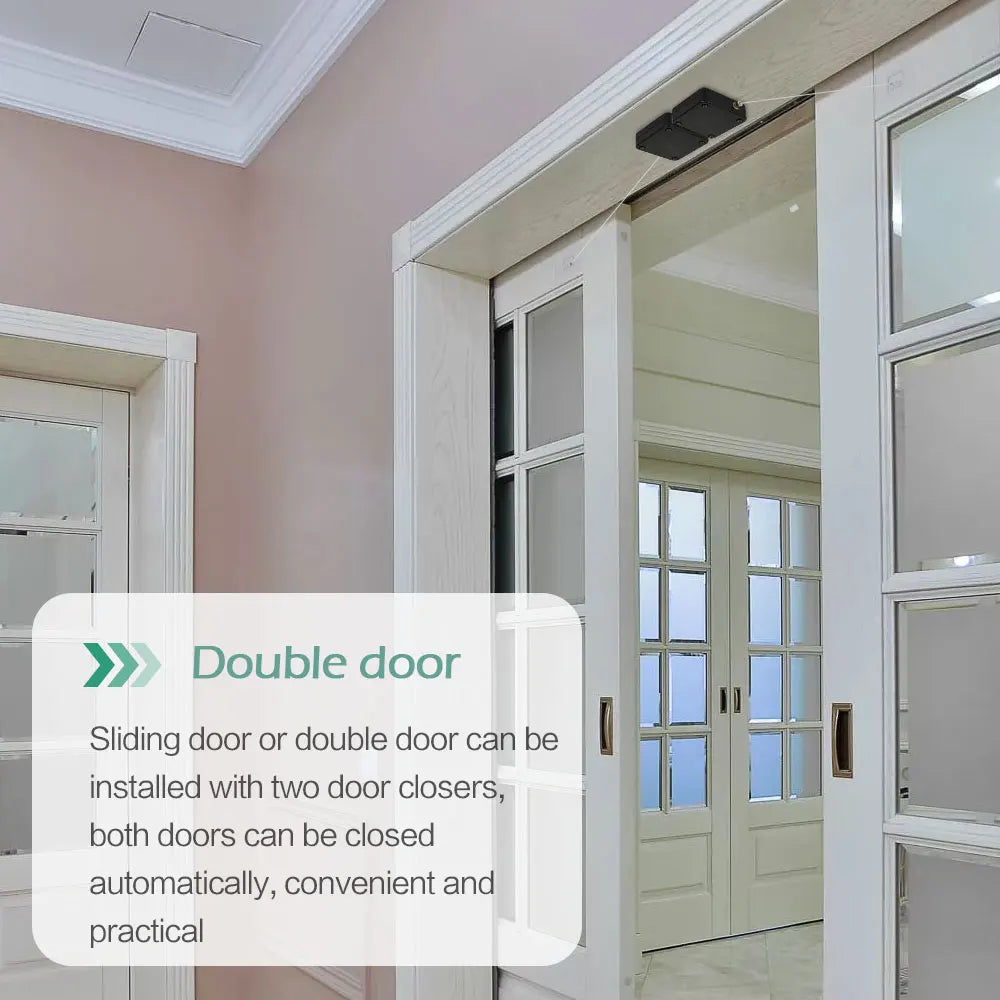 Automatic Door Closer Punch-Free Soft Close Door Closers For Sliding Door Glass Door 500g Tension Closing Device Door Hardware