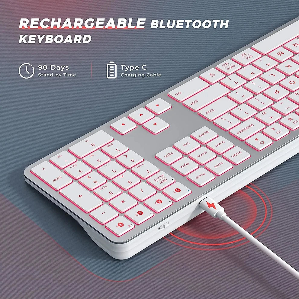 RGB Wireless Bluetooth Keyboard Full Size Multi-Purpose Rechargeable Keyboard Backlight Gaming Keyboard for Tablet PC