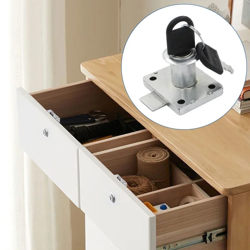 Drawer lock with key, used for bedside tables, wardrobes, office and household furniture locks