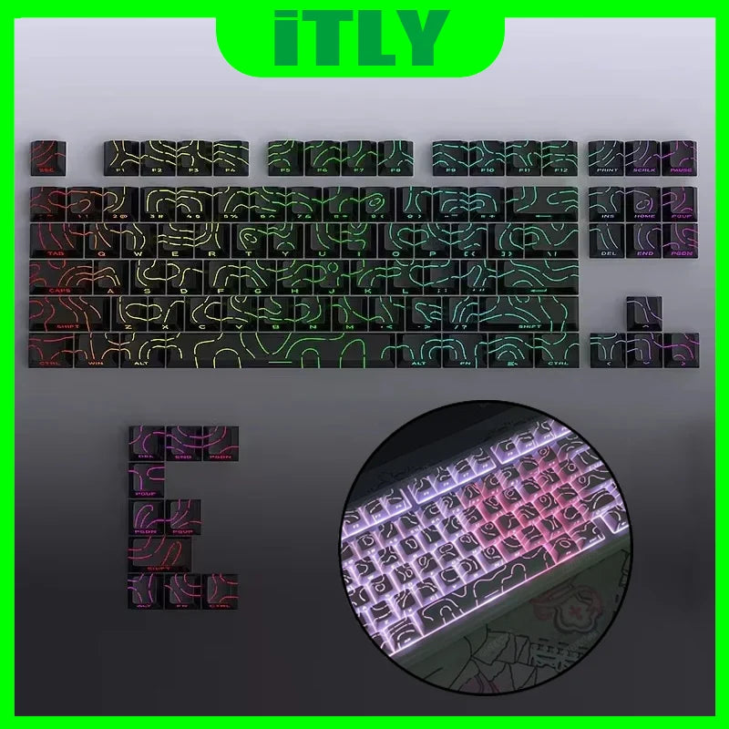 Contour 4.0 Side 97 Key Gaming Mechanical Keyboard Key Cap Engraved Keycap PBT Translucent White For Magnetic Switch
