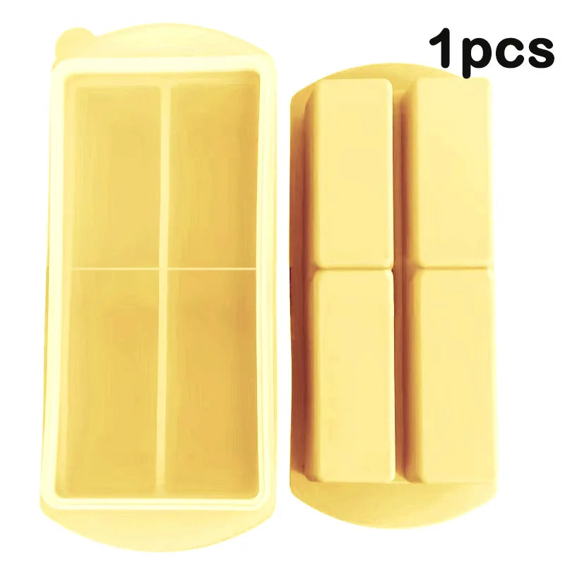 Silicone freezer tray with lid, 1 cup soup capacity refrigerator ice cube tray oven, suitable for freezing broth and leftovers
