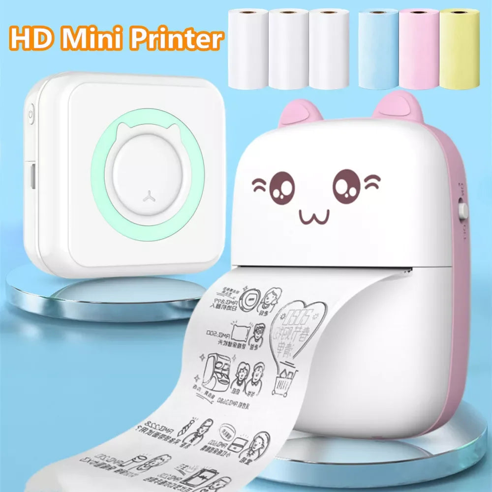 Mini Thermal Printer Paper - Colorful Self-Adhesive 57mm Label Stickers for Bluetooth Inkless Photo Printer
