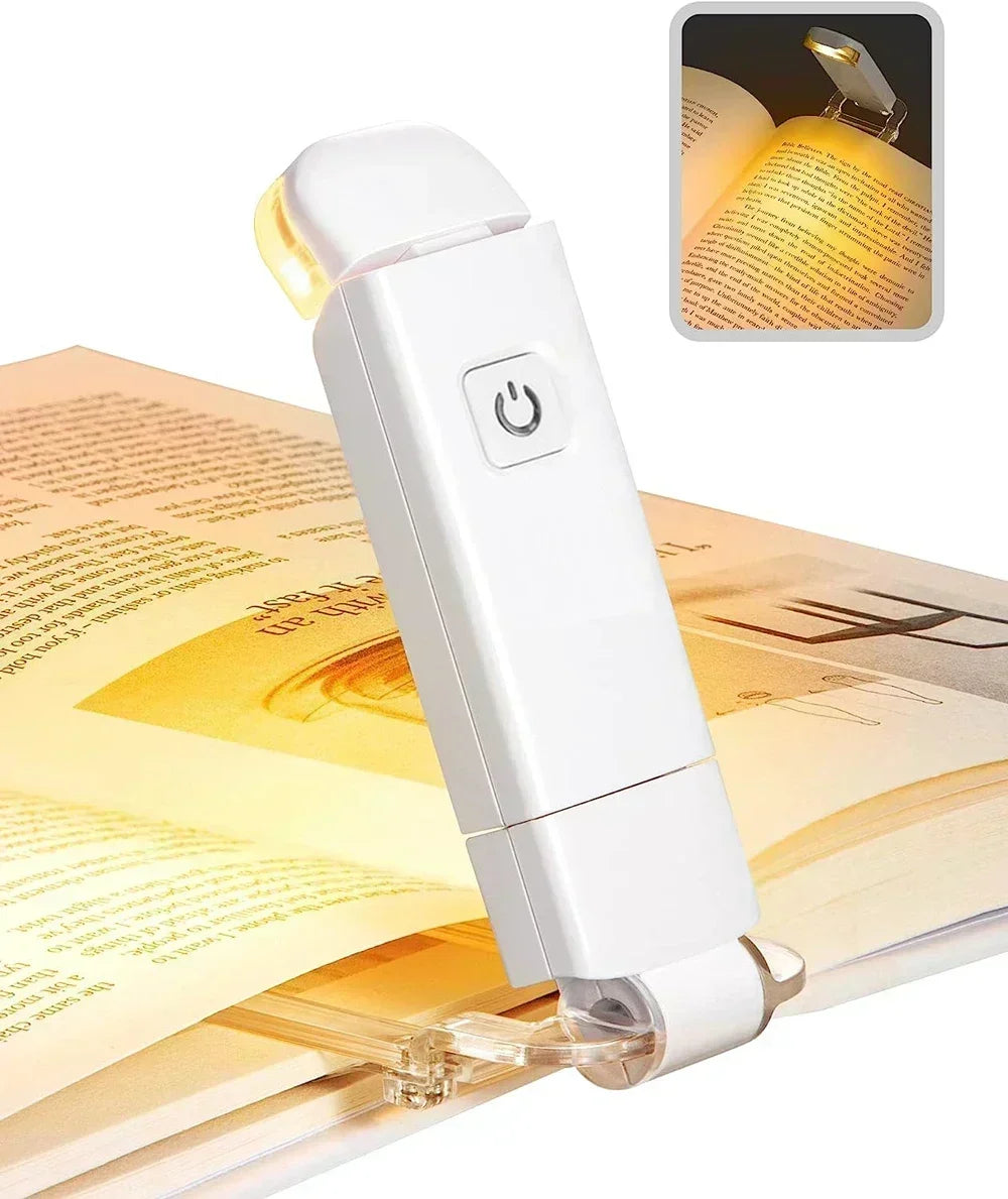 Book Light Brightness Adjustable for Eye-Protection USB Rechargeable LED Clip on Portable Bookmark Light for Reading in Bed Car