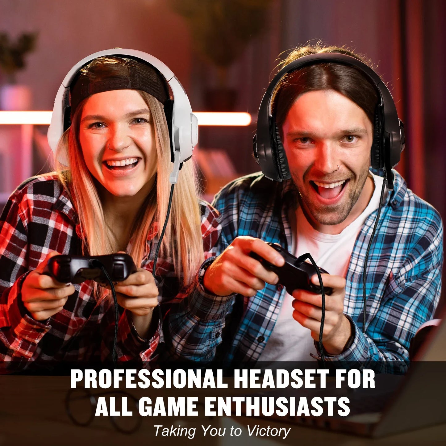 RGB Light Gaming Headset for PC PS5 Game Headphone with Microphone Noise Cancelling Earphone 3.5mm USB Deep Bass Stereo Sound