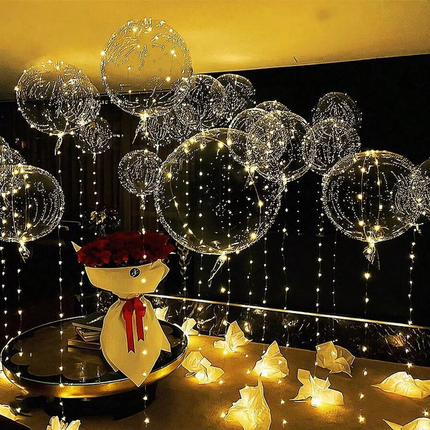 7 Led Luminous Transparent Balloons for Weddings, Birthdays, Bachelor Party (Battery Not Included) Valentine's Day, Anniversary