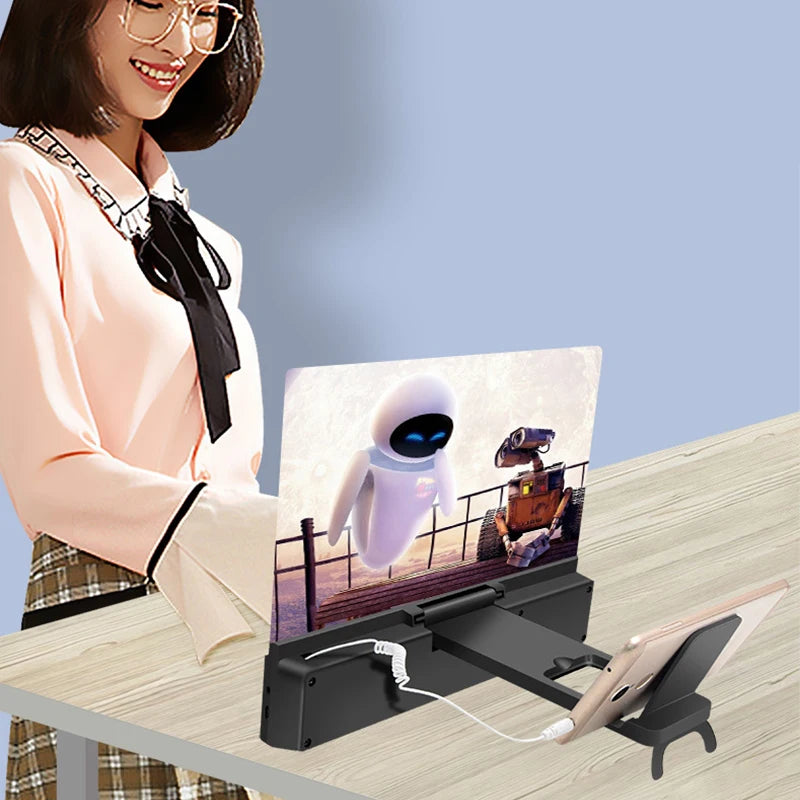 3D Screen Amplifiers Mobile Phone Magnifier With Enlarged Speaker Video Amplifier Stand Magnifying Folding Desk Audio Anti-Blue