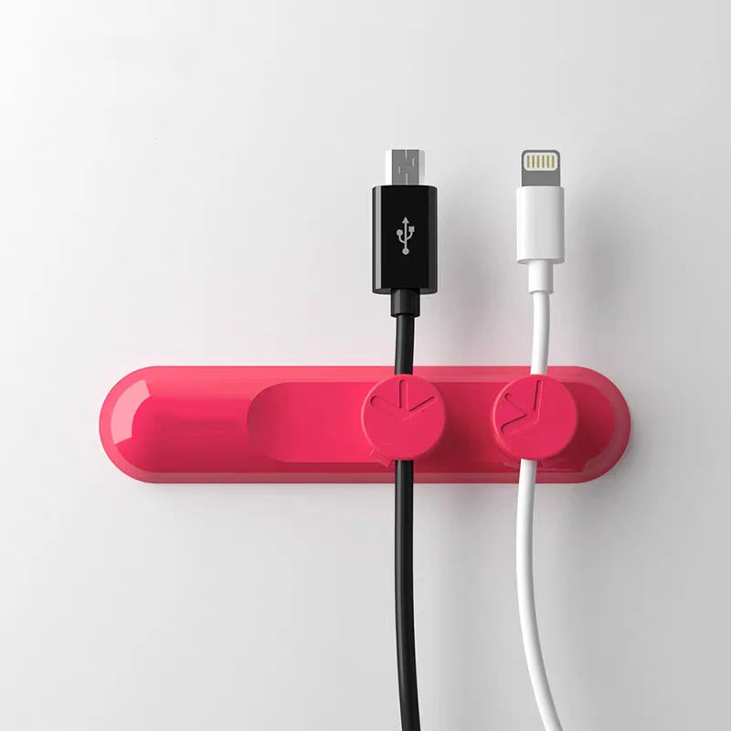 Car Magnetic Cable Holder Cable Clip Protector Cord Winder Car Wire Organizer Desktop USB Charging Line Management Wire Keeper