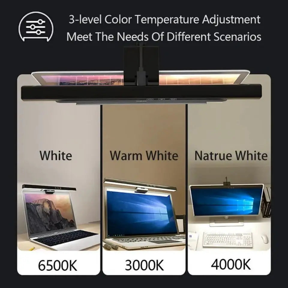 RGB Desktop Atmosphere Light Strip LED Eye Protection Learning Reading Hanging Lamp PC Display Screen Lighting Night Light