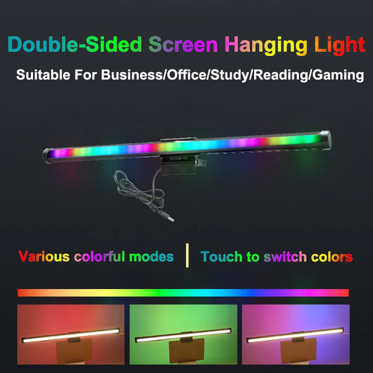 Computer Monitor Screen Light Bar LED Desk Lamp Monitor Light Bar Eye-Care Stepless Dimming Lighting Table Lamp for Work Gaming