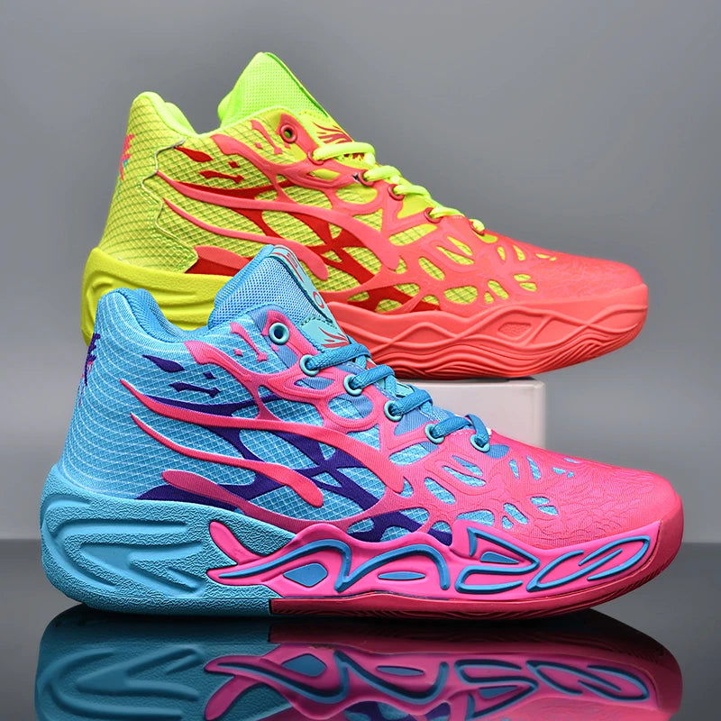 Basketball Shoes for Men Soft Lightweight Training Field Anti Slip Shock-Absorbing Breathable Cofmortable High-top Sneaker Man
