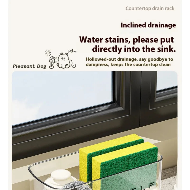 Drain Rack Kitchen Sink Organizer Self-draining Shelf Sponge Holder Dishcloth Faucet Storage Soap Drainer Kitchen Accessories