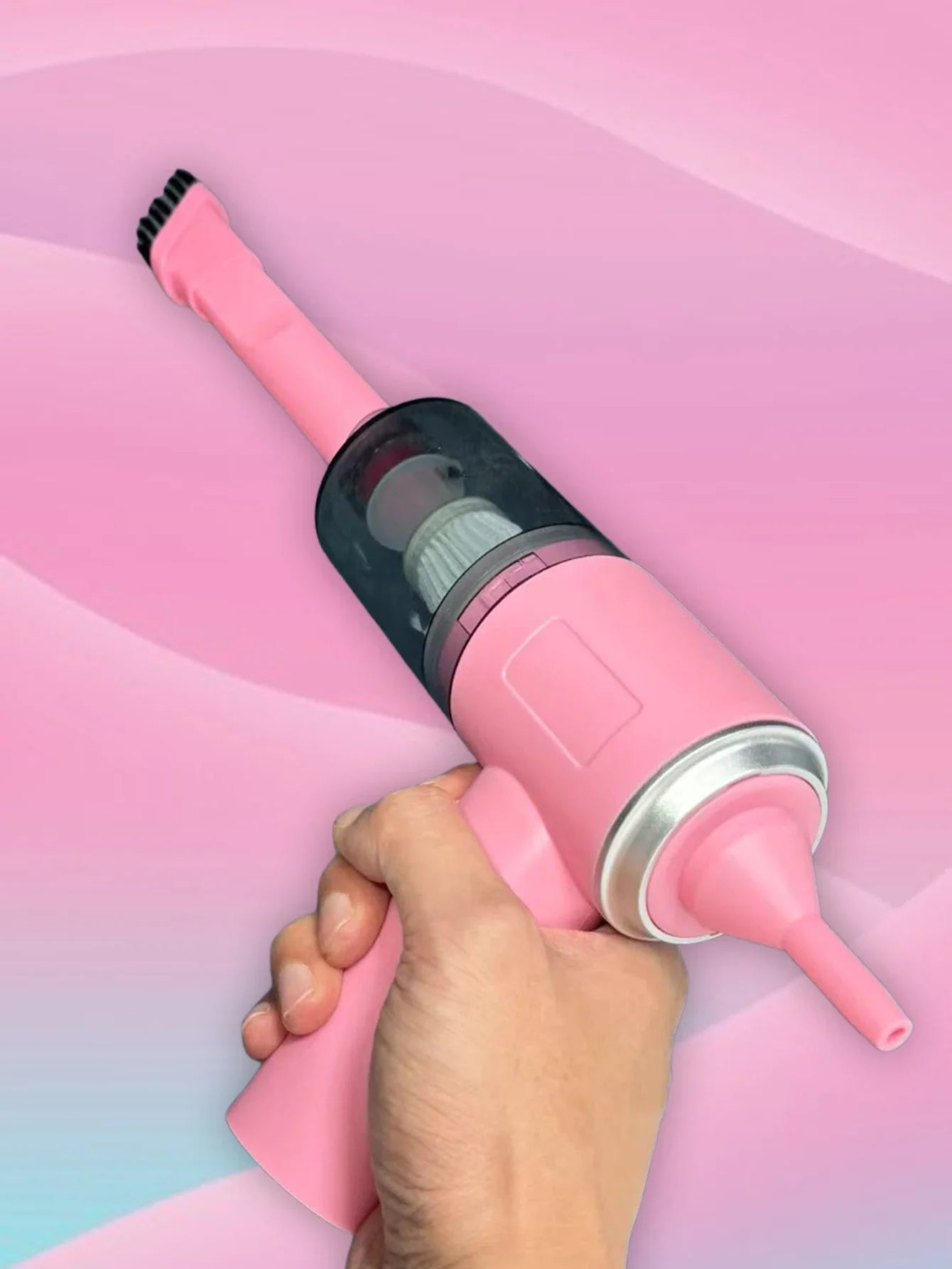 Mini pink vacuum cleaner, USB charging, strong suction power, portable, mini and powerful household appliance air cleaner