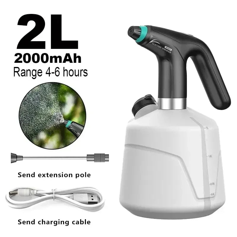 2L Agriculture Electric Sprayer Automatic Watering Can USB Rechargeable Pesticide Garden Sprayer Disinfection Filling Sprayer